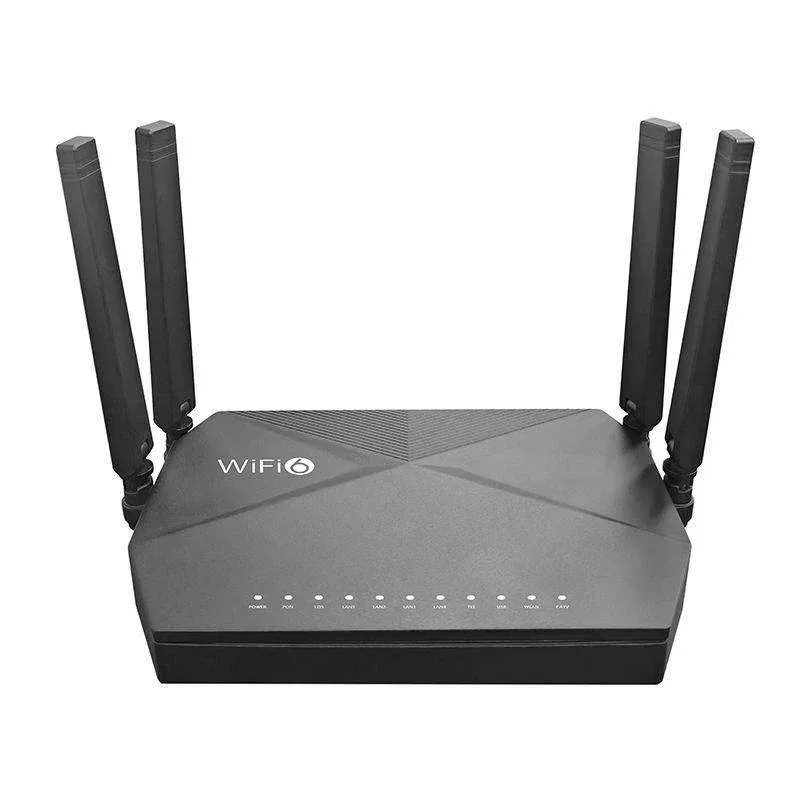 X6141W6 XPON ONU with 4GE+1VOIP+WiFi6 4 Gigabit Ports Adaptive GPON EPON ONT Fiber Optic Equipment-boxintelecom