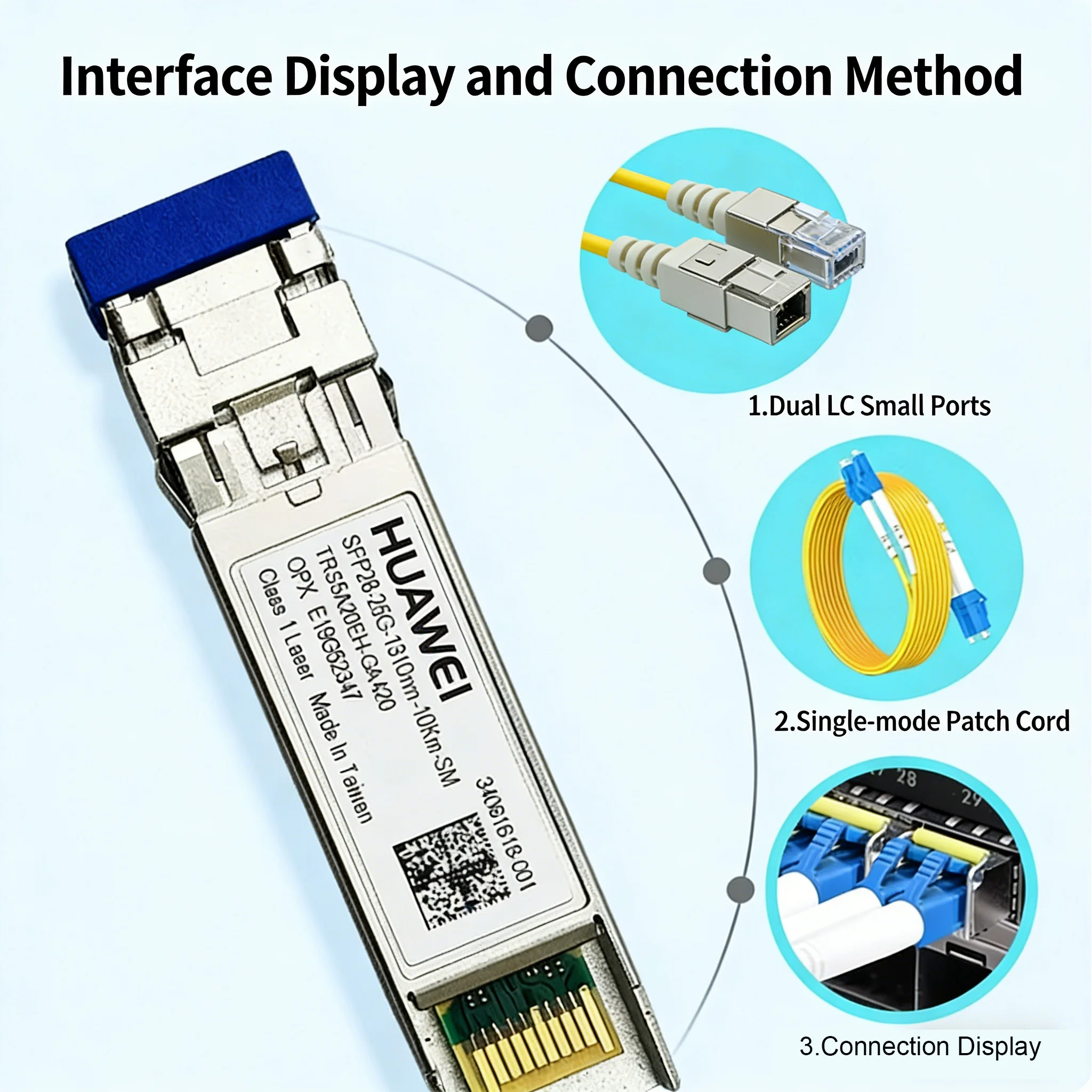 25G SFP28 1310nm 10km SMF LC Duplex DOM Optical Transceiver Module