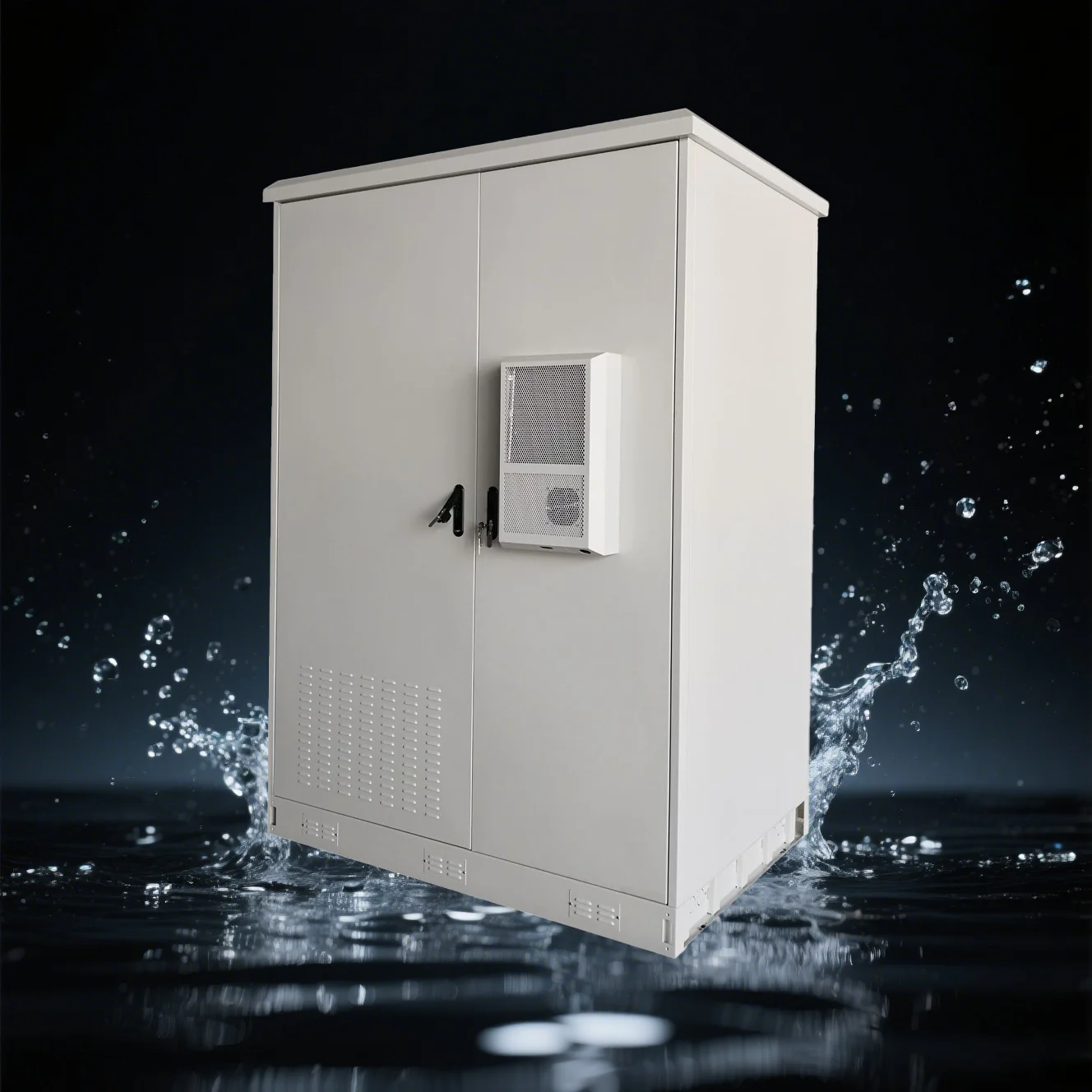 Customizable IP65 Steel Waterproof Outdoor Cabinet Three Room Electronic Instrument Shell for Battery Equipment by Factory-boxintelecom