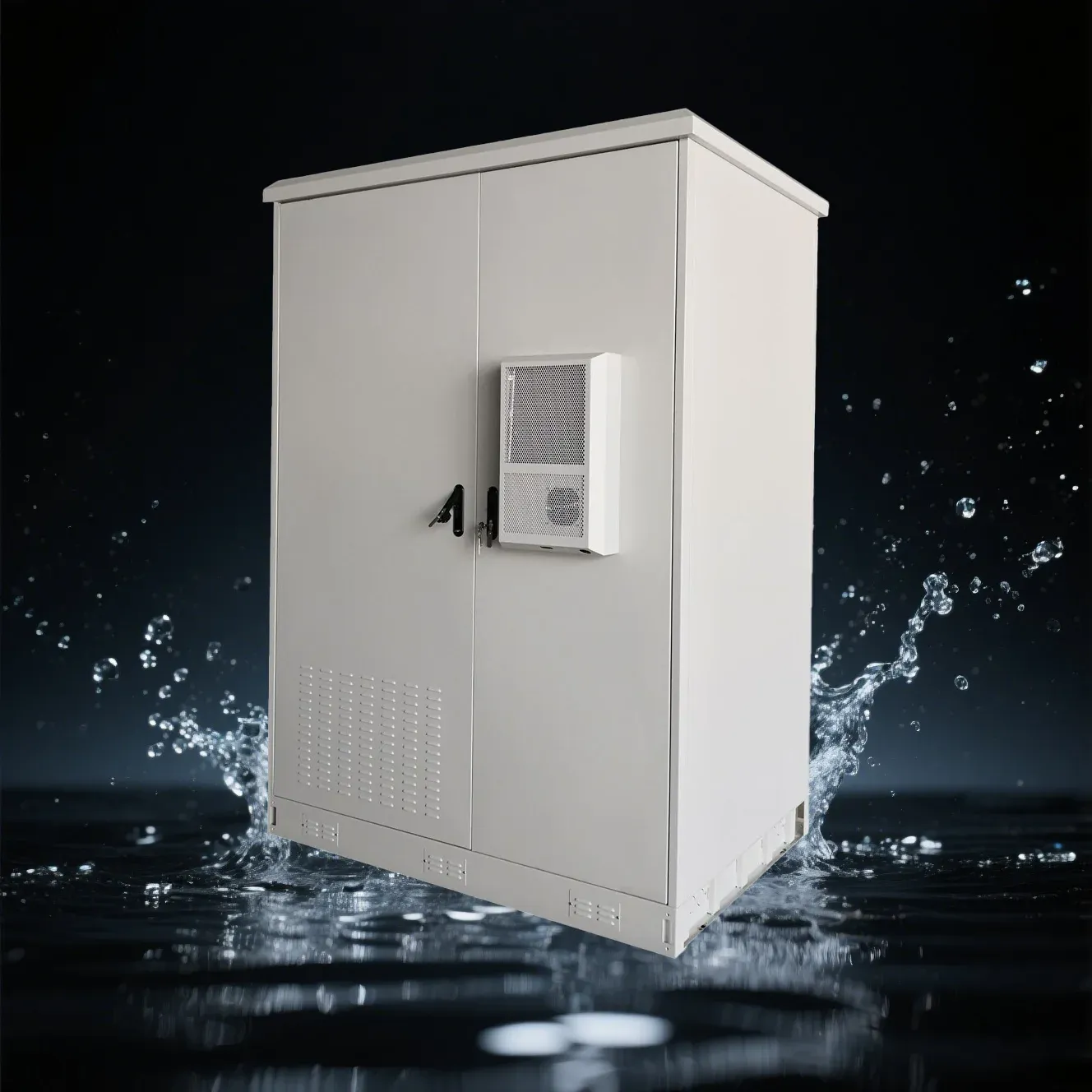 Customizable IP65 Steel Waterproof Outdoor Cabinet Three Room Electronic Instrument Shell for Battery Equipment by Factory-boxintelecom
