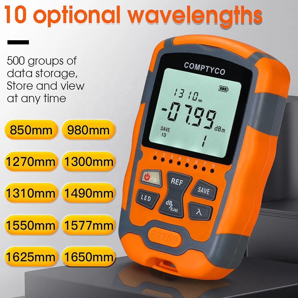Optical Power Meter AUA-M50 Fiber Optic Tester (-50~+26dBm) Built-in VFL+OPM 4-in-1 Optica