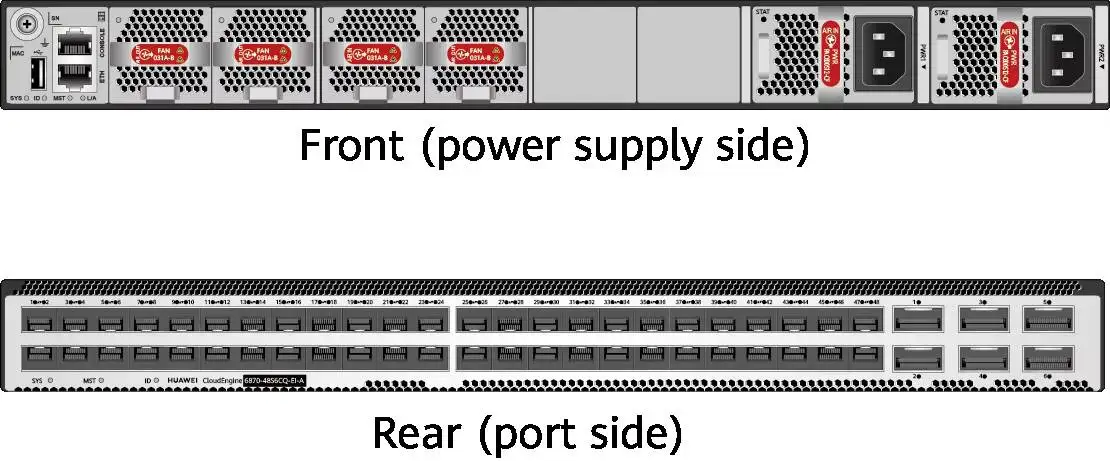 CE6870-48S6CQ-EI-A-B 02354VSJ-00148-Port 10GE SFP+ 6-Port 100GE QSFP28,Without Fan and Power Module 0