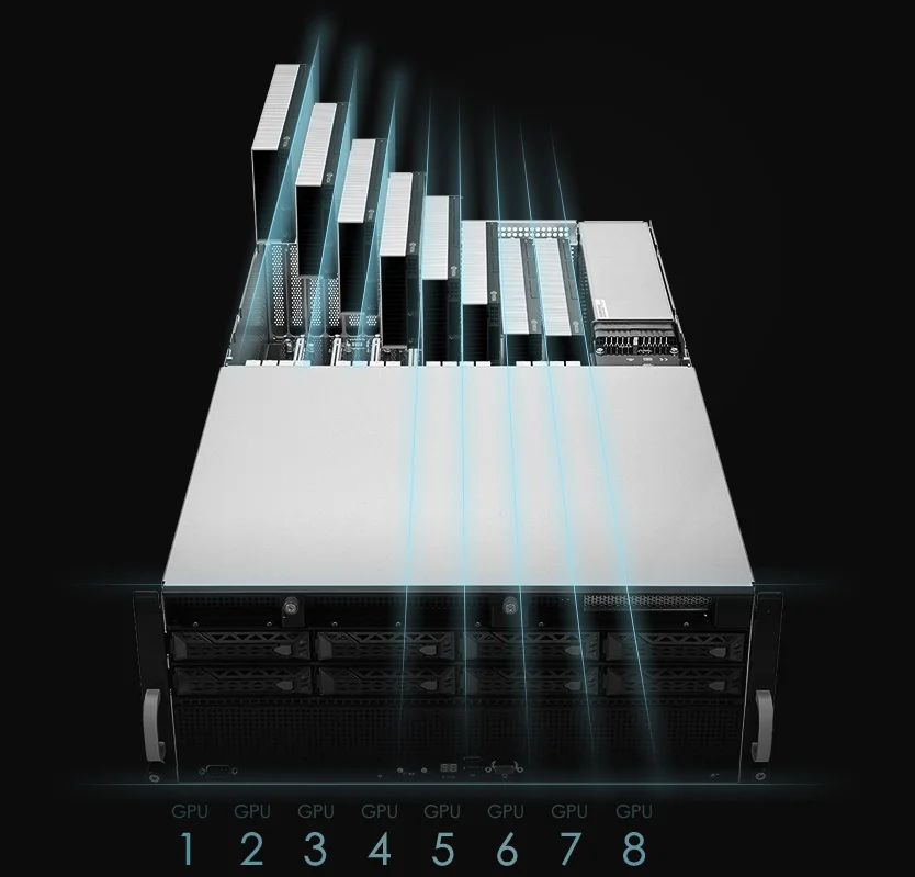 Stock Used ESC8000A-E11 with AMD EPYC Processor 4U Dual-socket GPU Server Featuring Eight Dual-slot GPUs 2
