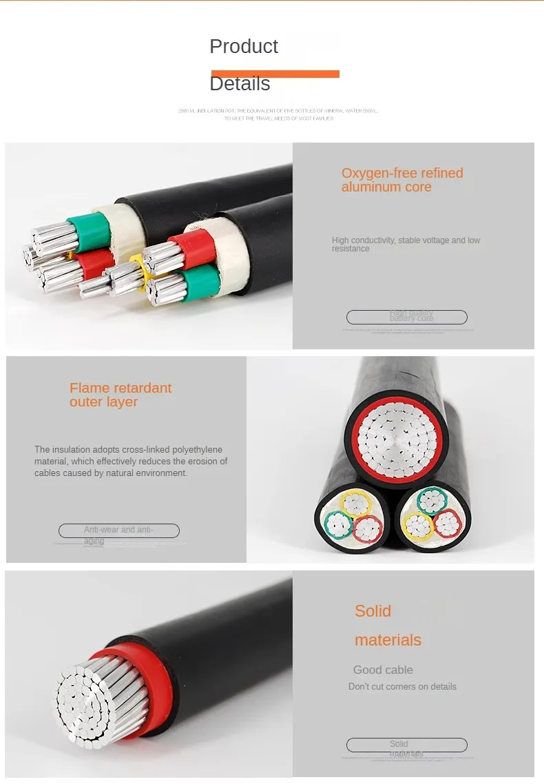 Jiangnan Cable National Standard ZR-YJLV-VLV Aluminum Cable 2345 Core 10 16 25 35 square Meter Buried Wire
