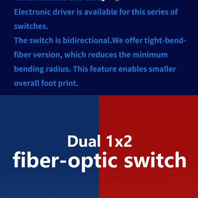 ZG TECH Dual 1x2 Multimode Fiberoptic Switch 8-Port 1310/1550nm FTTx LC/SC/FC/ST Connectors