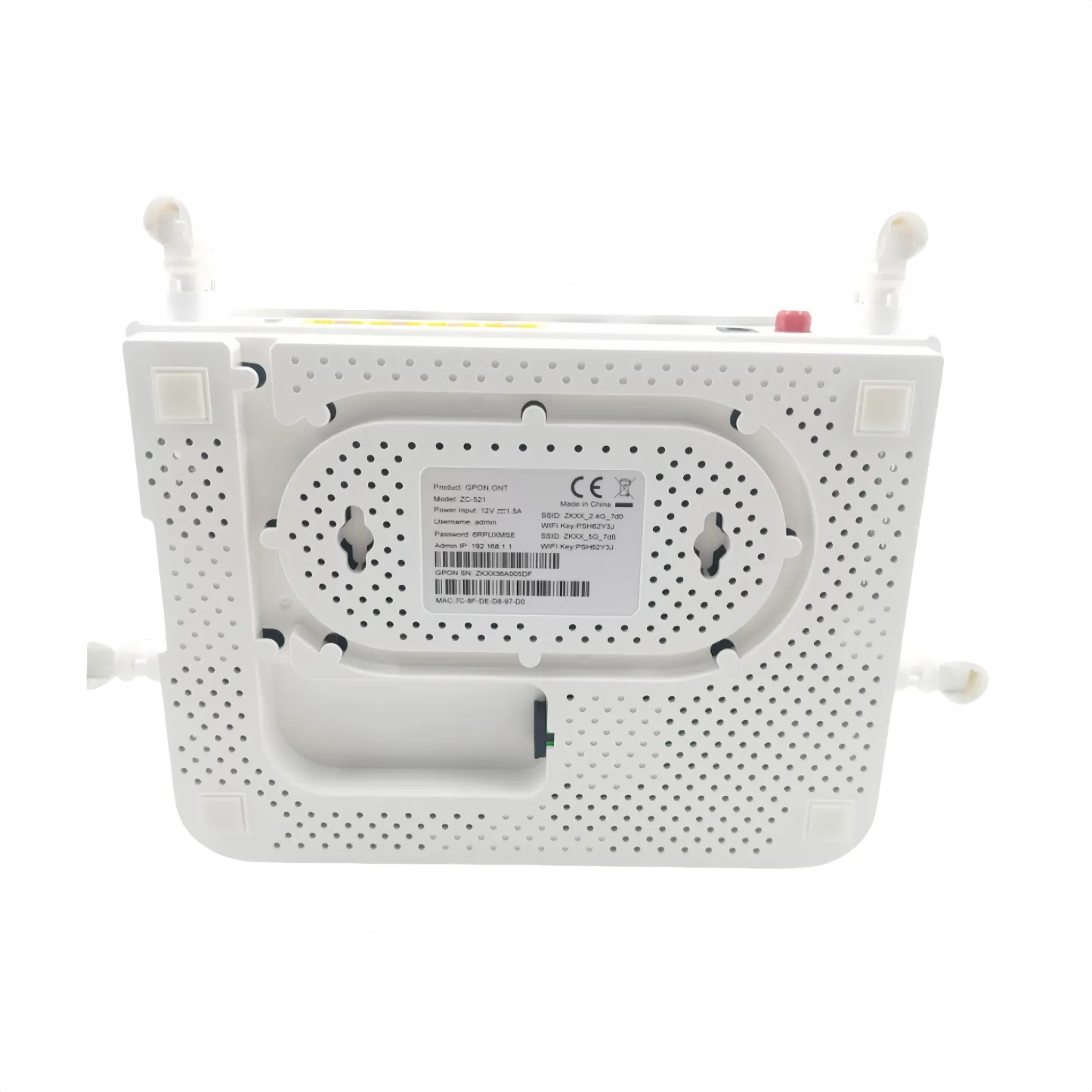 Router 4GE+1VOIP+2USB+AX1800 WIFI 6 GPON FTTH ONU ONT SC Type ZC-521G-boxintelecom