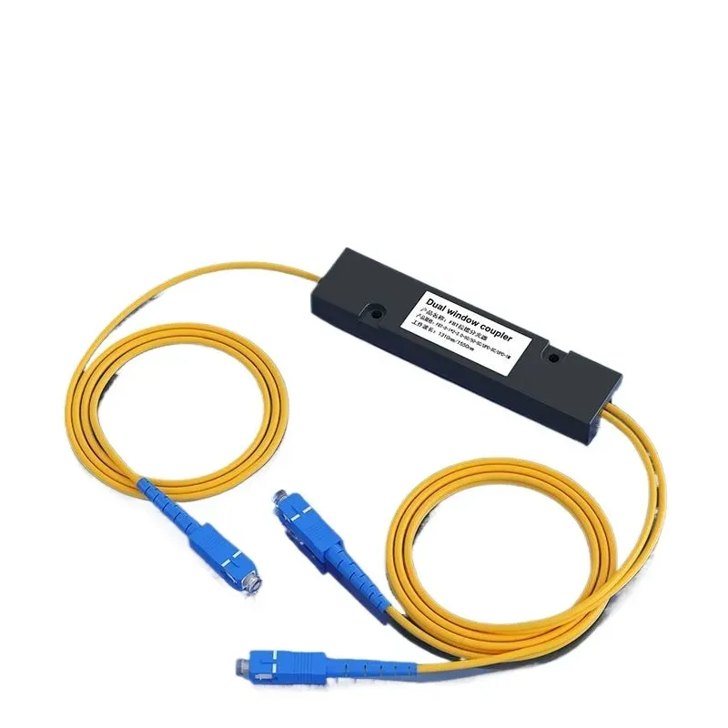 1*2 PLC Fiber Optic Splitter SC UPC 2 Way FTTH Splitter Single Dual Three Window Coupler