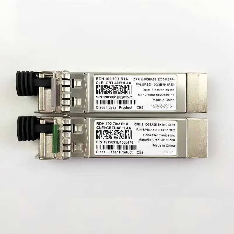 70/1 and RDH 102 70/2 Paired Single Fiber Optical Module 10GBASE-BX20-U/D SFP+