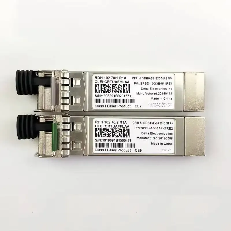 70/1 and RDH 102 70/2 Paired Single Fiber Optical Module 10GBASE-BX20-U/D SFP+