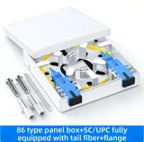 SC LC 86 Type Fiber Optic Faceplate Dual Port FTTH Terminal Box Desktop Optical Cable Outl