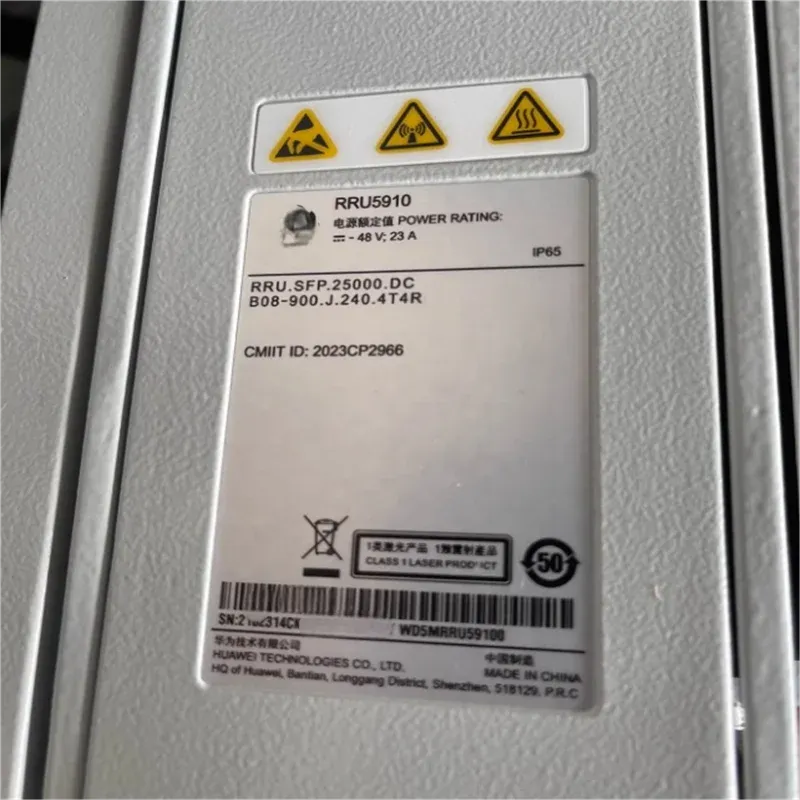 Wireless Communication Equipment Base Station RRU5910  02313TEE 900 EGSM Band 8/n8 880-915 925-960	4x60W 4T4R Remote RF Unit-boxintelecom