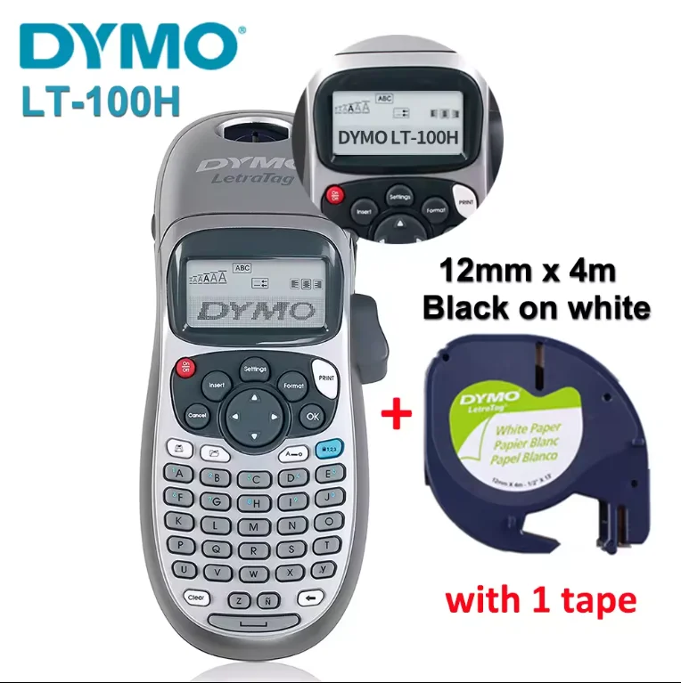 Label Maker Typewriter LT-100H Thermal Printers 12mm Width Dymo Label Printer Portable Han