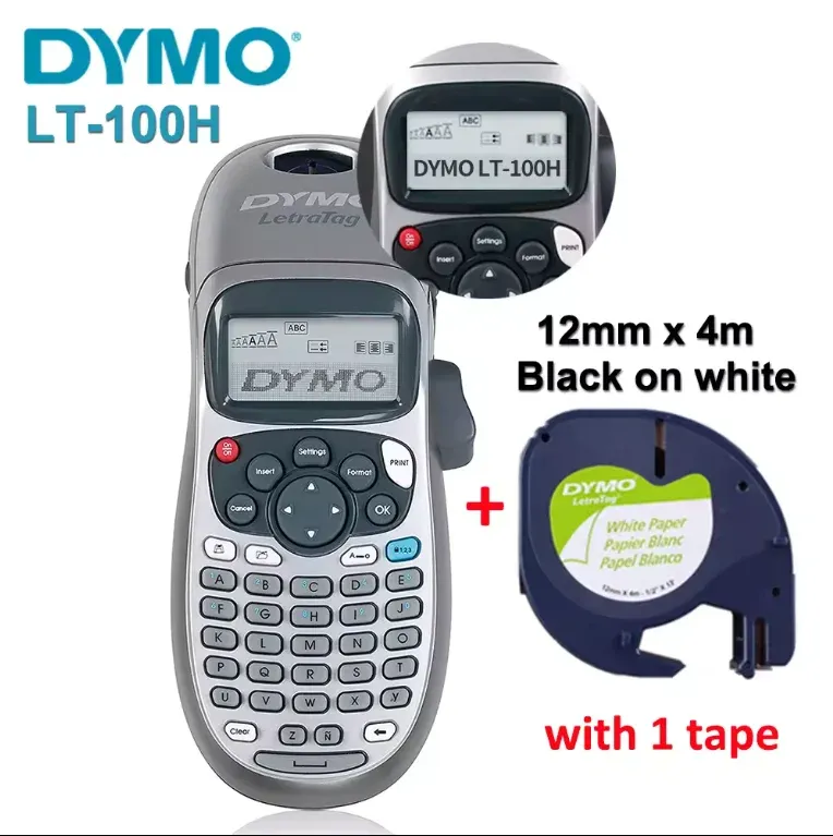 Label Maker Typewriter LT-100H Thermal Printers 12mm Width Dymo Label Printer Portable Han
