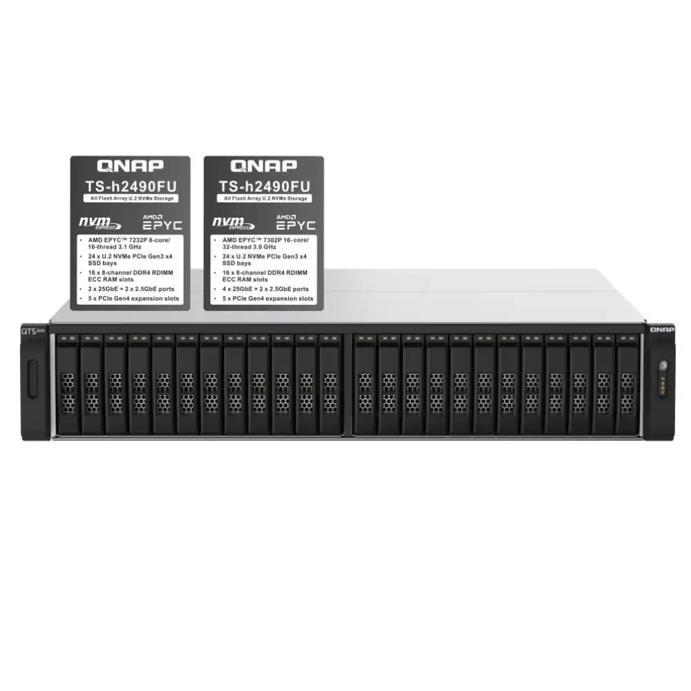 High-performance and Cost-effective NVMe All-flash Array QNAP TS-h2490FU NAS Server Storage 3