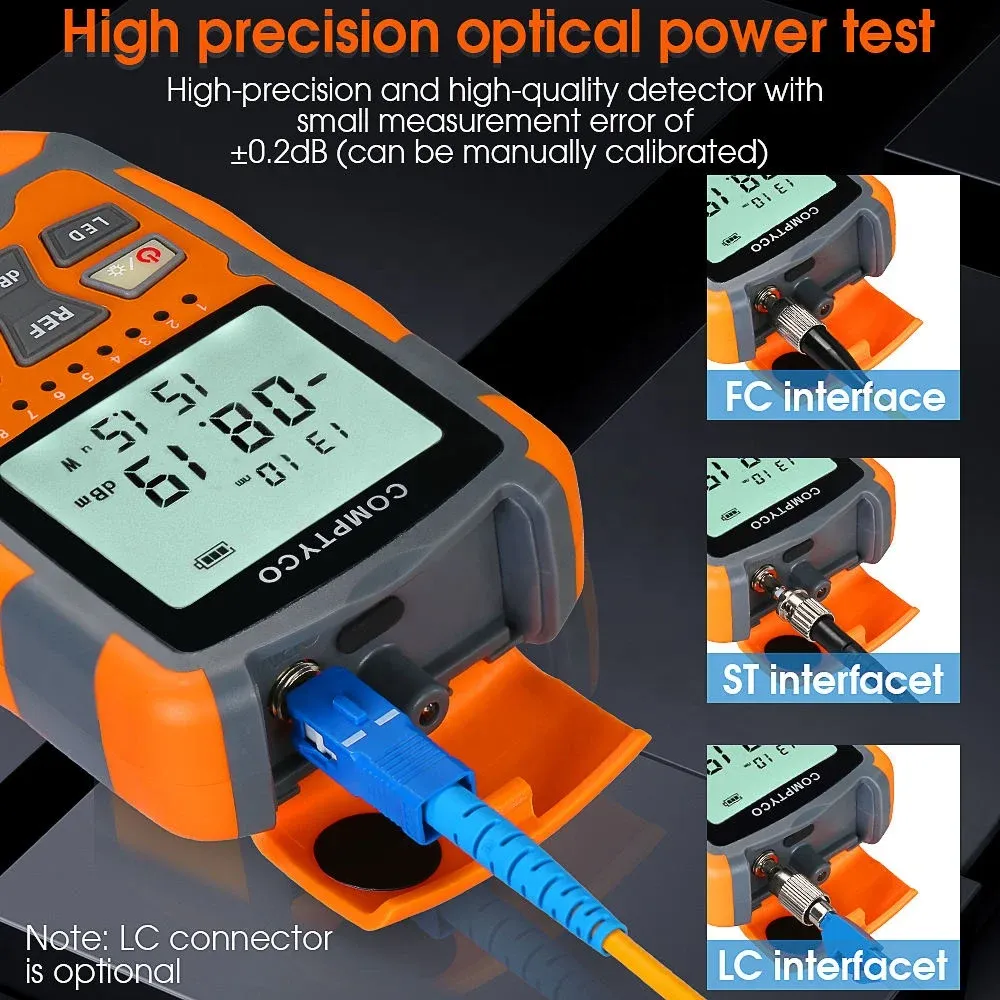 Optical Power Meter AUA-M50 Fiber Optic Tester (-50~+26dBm) Built-in VFL+OPM 4-in-1 Optica