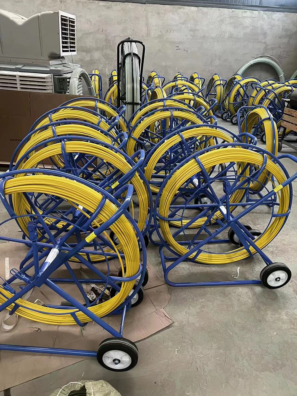 Ultimate Sales Package Fiberglass Cable Push-Pull Duct Rodder Kit with Frame Wheel for 4G 