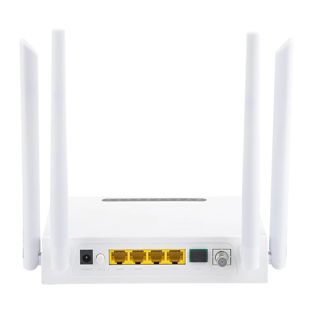 Ftth Optical Network Terminal Router ZC-500GWT XPON ONT 4GE+AC1200 WIFI 5+CATV+WDM+AGC NEW Dual Band ONU+Mesh Realtek RTL9607C-boxintelecom