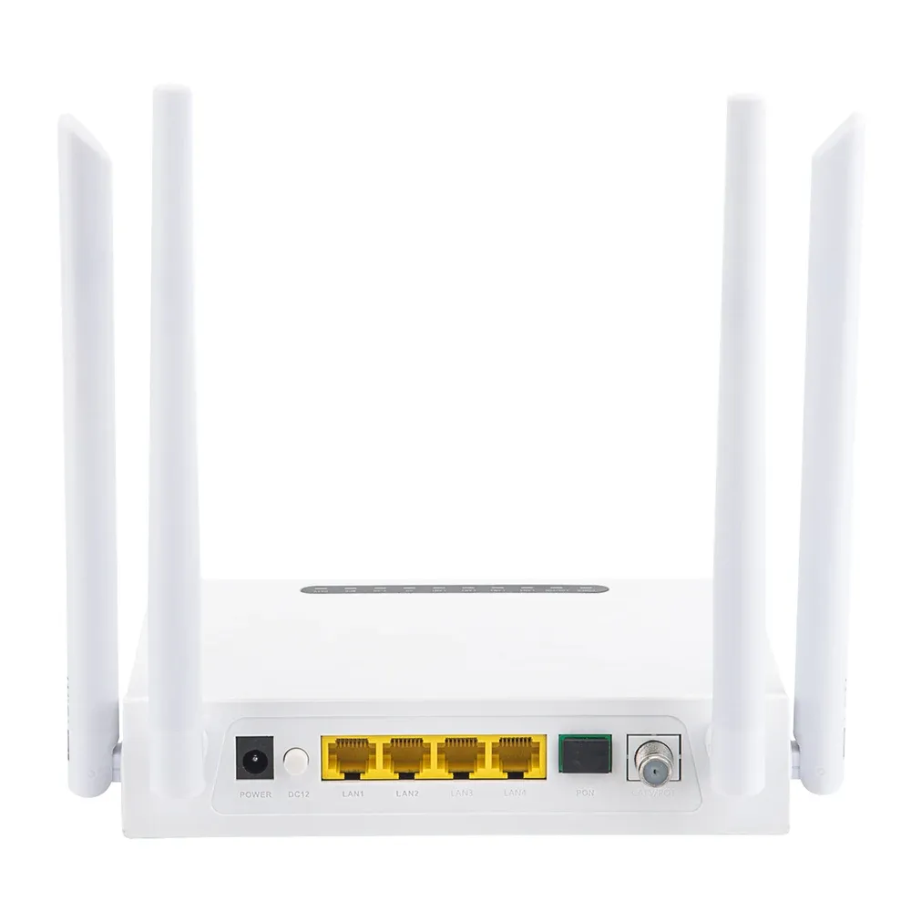 Ftth Optical Network Terminal Router ZC-500GWT XPON ONT 4GE+AC1200 WIFI 5+CATV+WDM+AGC NEW Dual Band ONU+Mesh Realtek RTL9607C-boxintelecom