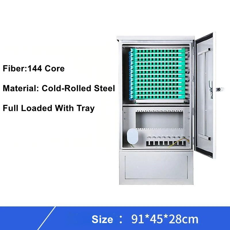 144 Core Cold Rolled Steel Fiber Optic Distribution Box with FC/SC/APC Adapters for FTTH