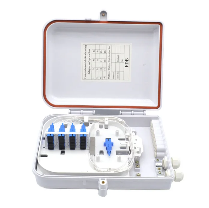 PC ABS 16 Core Fiber Optic Distribution Box FTTH for 1x16 PLC Splitter, IP65 Outdoor-boxintelecom