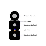 FTTH Drop Cable GJYXCH 2 Core Outdoor Fiber Optic Cable with FRP/QFRP/Steel Strength Membe