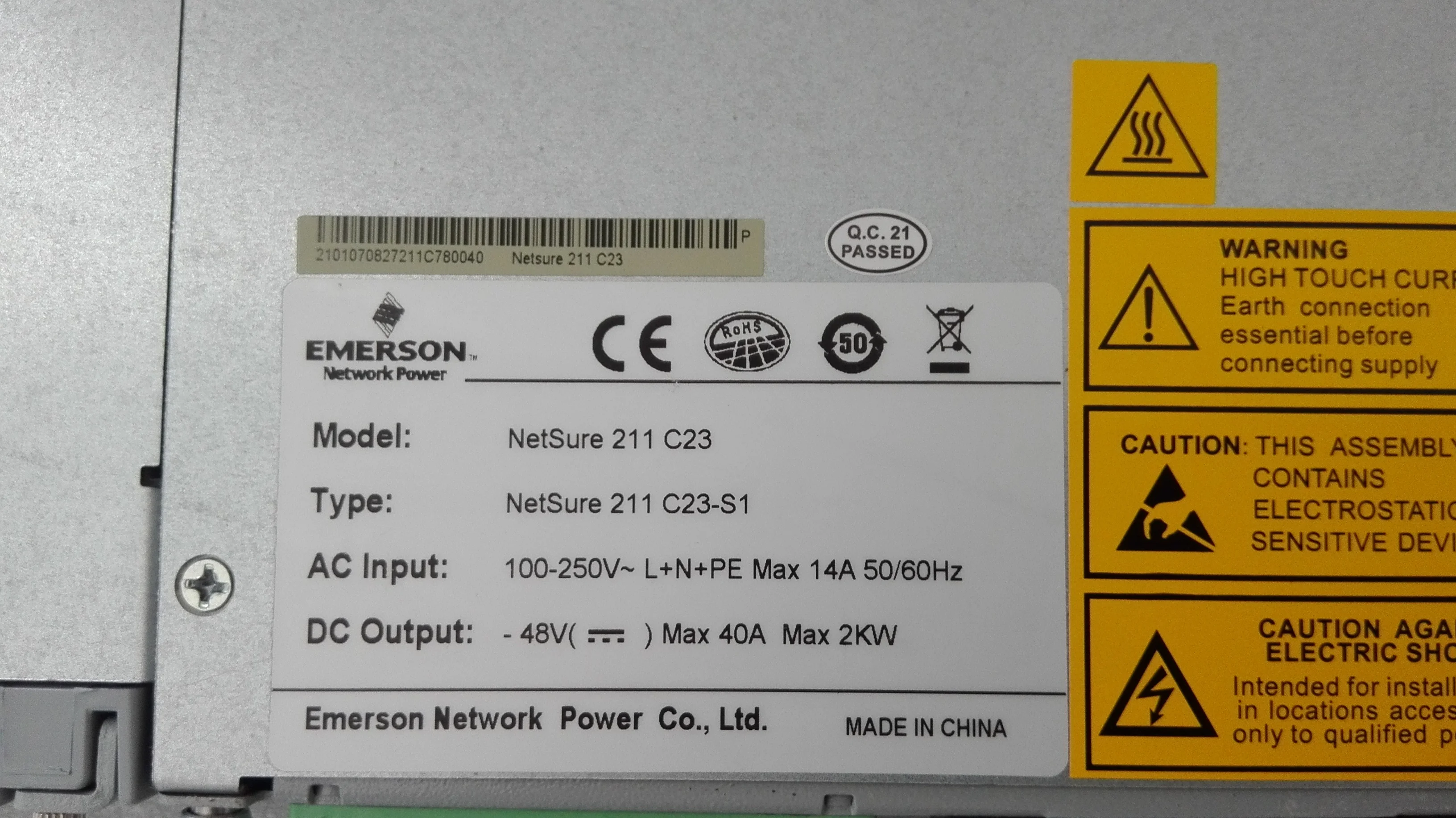 Fast Delivery Original Spot 48V 40A Embedded Power System Switching Power Supply Emerson NetSure 211 C23-boxintelecom