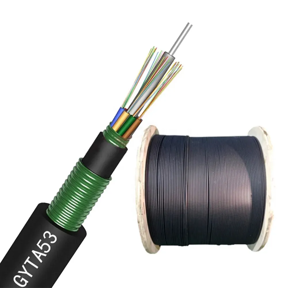 Fiberhome Original Factory Wholesale 48 Core Armored Optical Fiber Cable Singlemode GYTA53-48 Duct Buried Cable GYTA-boxintelecom
