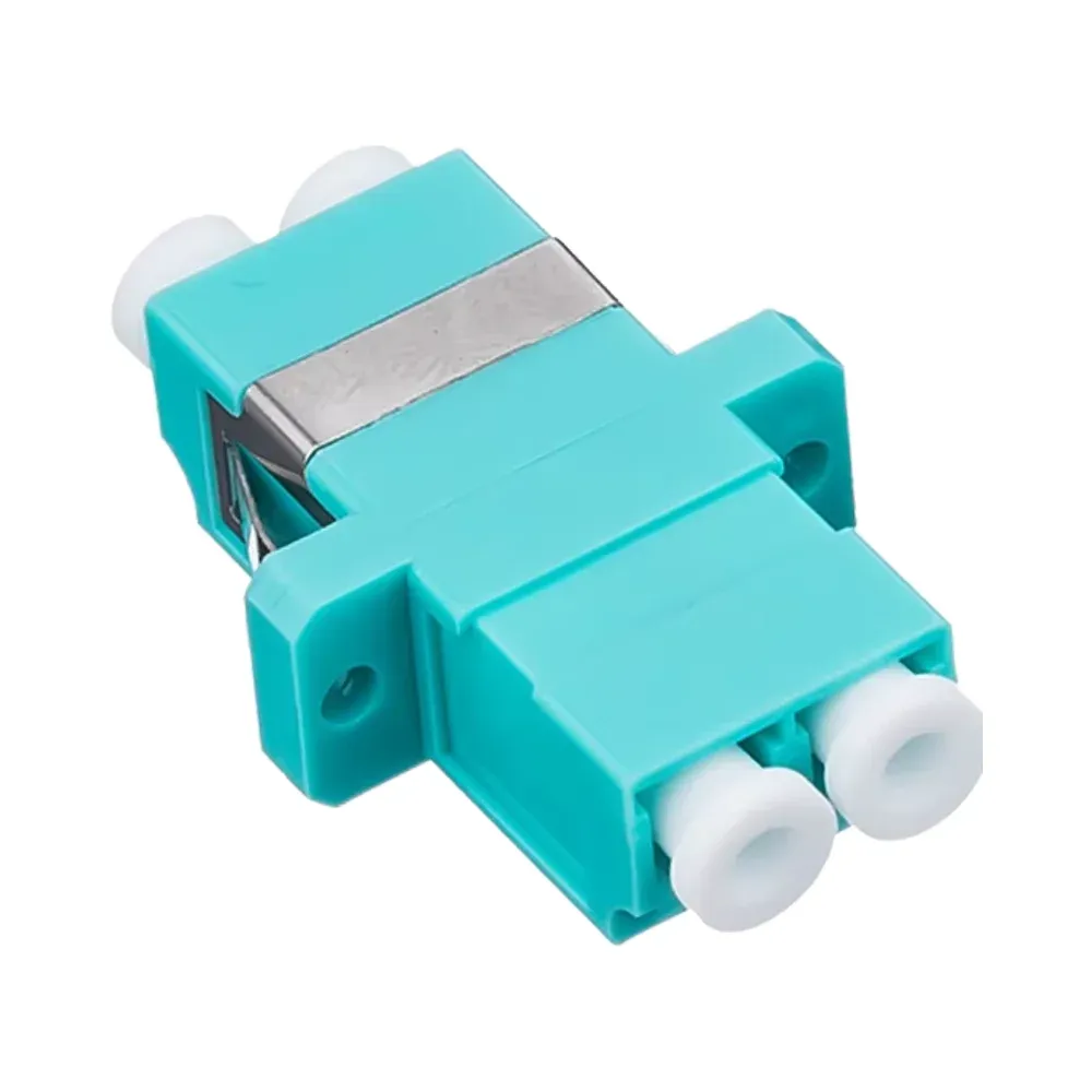 Optical LC-OM3 Dual Core Fiber Adapter 10G Dual Fiber Coupler Multimode OM3 Flange Plate O