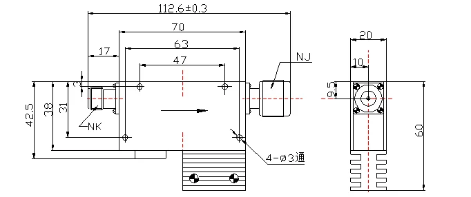 rf VHF UHF Coaxial Isolator Circulator 412-425MHz 100W, N male to N female