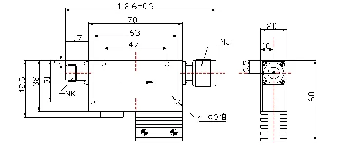 rf VHF UHF Coaxial Isolator Circulator 412-425MHz 100W, N male to N female