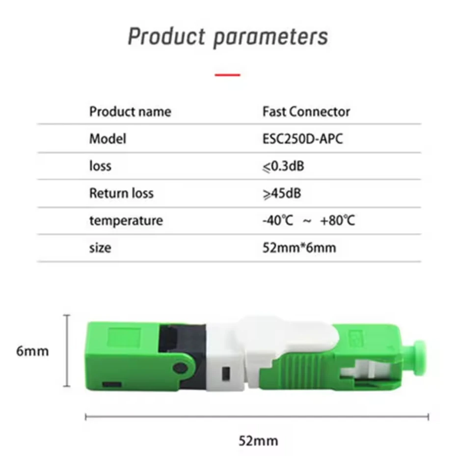 FTTH Fiber Optical Fast Conector ESC250D SC/APC SC/UPC Optic Fiber Fast Connector Fiber Optic Fast Connector