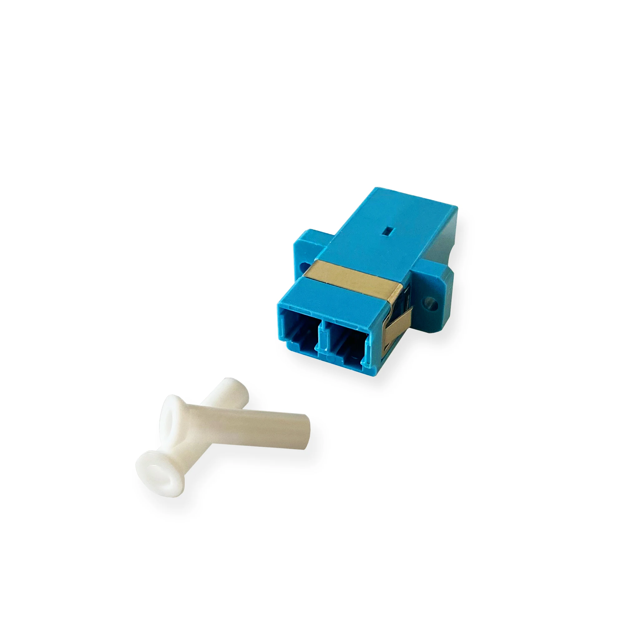 LC/UPC Fiber Optic Equipment Ceramic Single Mode Duplex Two LC Fiber Optic Adapter With Ea
