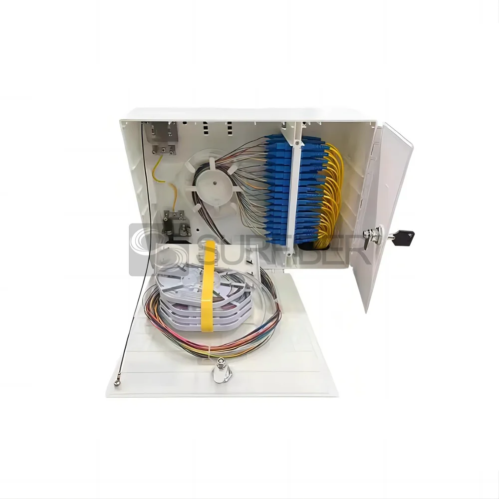 SURFIBER SURODFWM01 FTTH ODF 1U Termination Box SC/LC/FC/ST Rack Wall Mount 12 24 48 72 Fi
