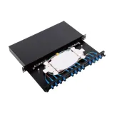 Boxin JZ-1821 24-Drawer 1U Fiber Optic Patch Panel 4-in-12-out Black FTTH/FTTB/FTTX Networ