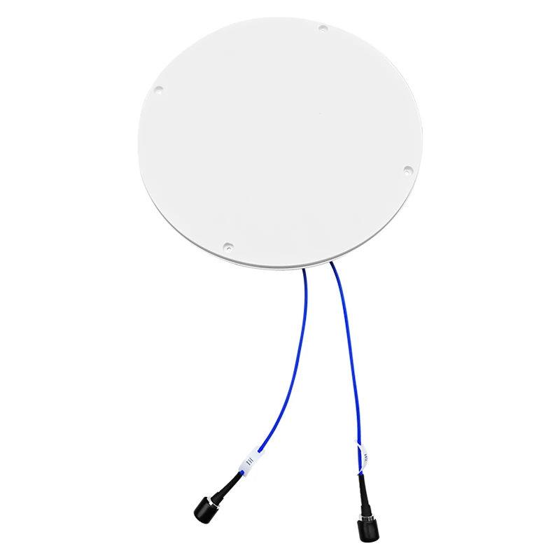 LOW PIM 2-Port WIFI Ceiling Antenna 380-4300MHz  Indoor Flat Omni MIMO Antenna with 4.3-10