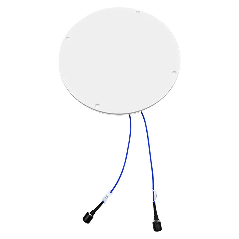 LOW PIM 2-Port WIFI Ceiling Antenna 380-4300MHz  Indoor Flat Omni MIMO Antenna with 4.3-10
