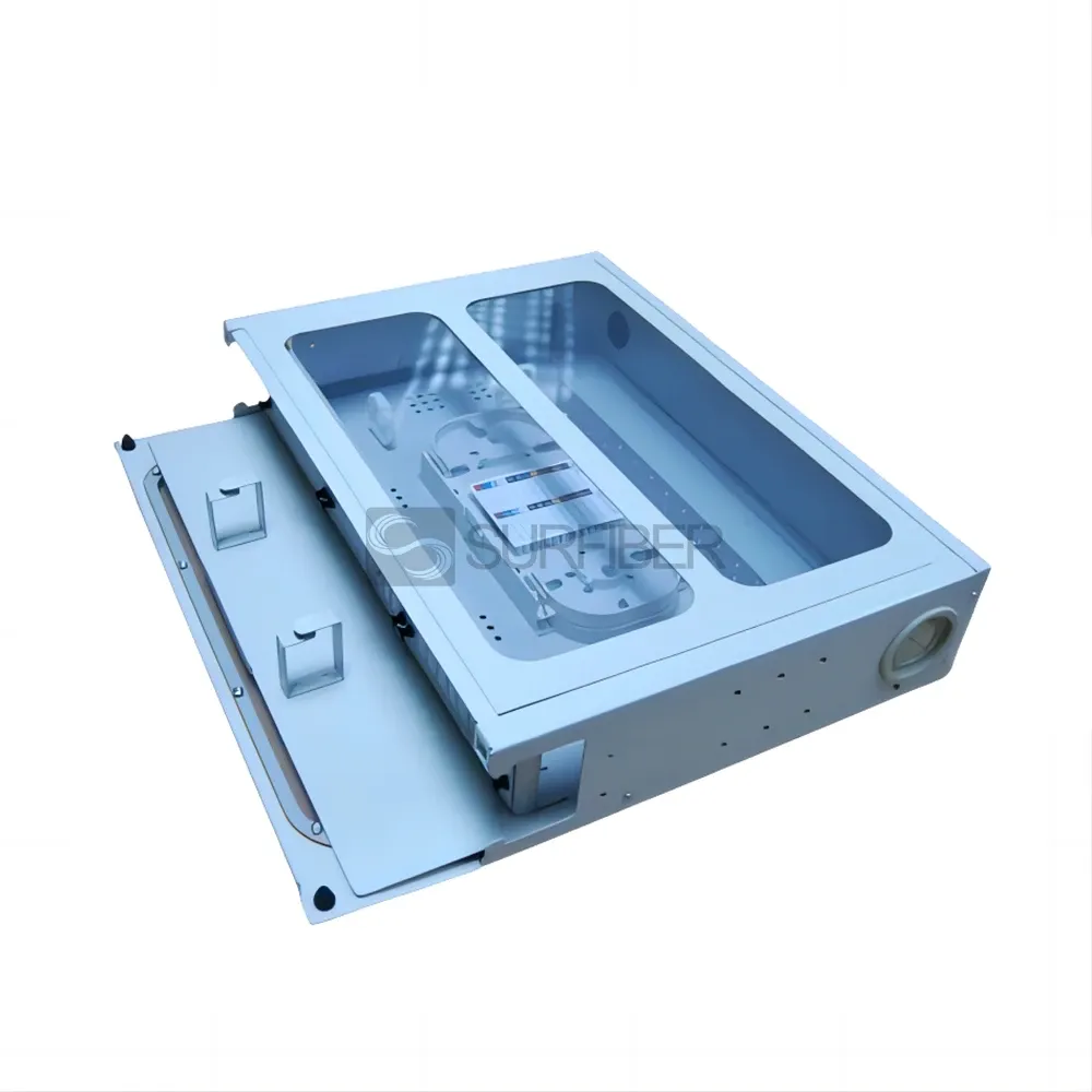 19 Inch Rack Mount Fiber Optic Terminal Box with Transparent Cover  Fixed Type for SC LC S