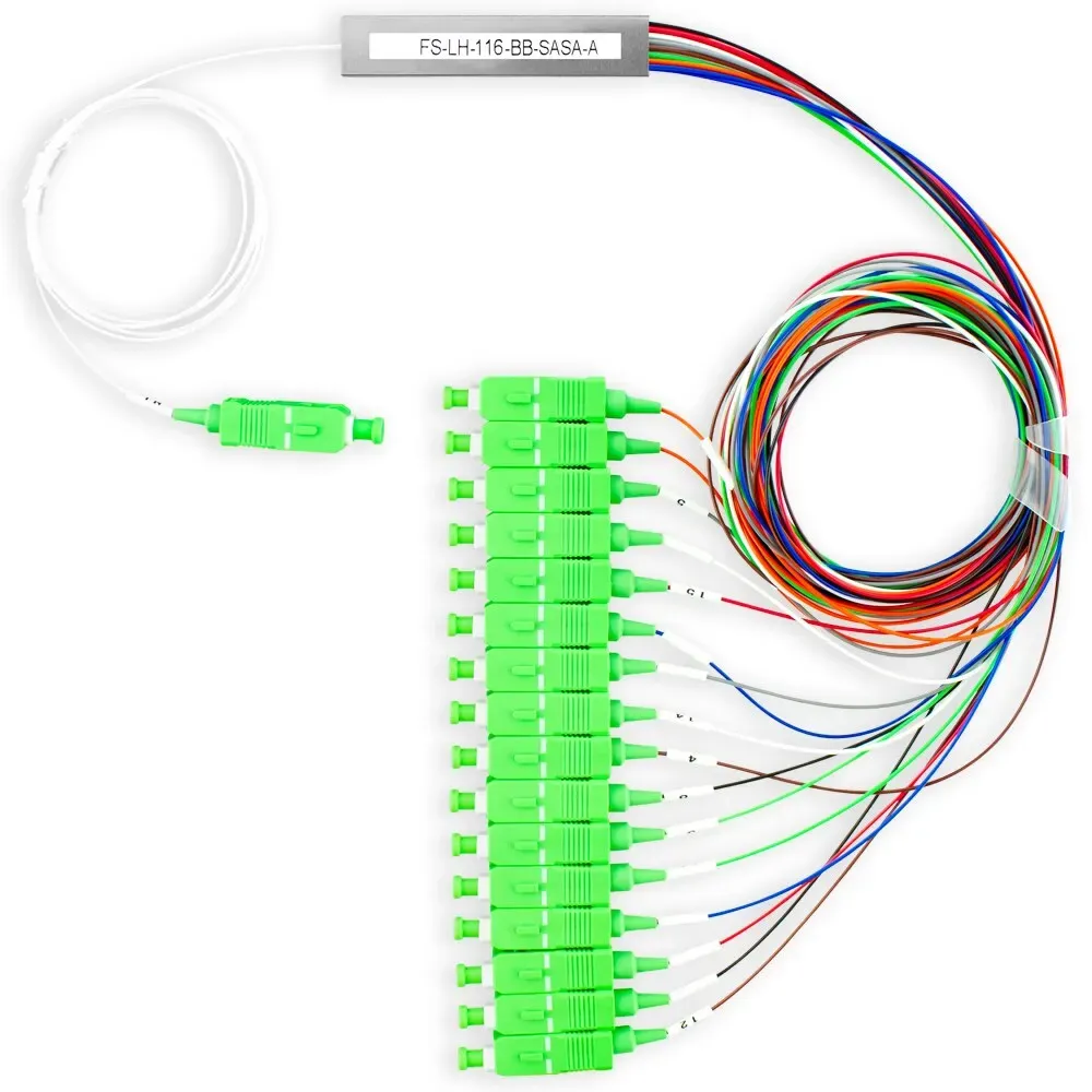 Ftth Optical Fiber Splitter Plc1x2 1x4 1x8  1 X 16 SC APC Singlemode Mini 0.9mm Fiber Optic PLC Splitter-boxintelecom