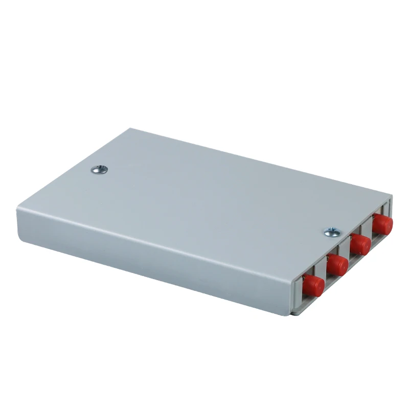 Telecom Grade 4 Port Fiber Optic Terminal Box SC/ST Single Mode 4 Core Fusion Splice Patch Panel for FTTH-boxintelecom