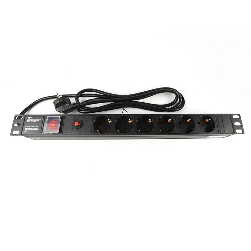 8-bit 1u Pdu German Standard Aluminum Alloy Power Socket for Cabinet Engineering Insert-boxintelecom