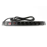 8-bit 1u Pdu German Standard Aluminum Alloy Power Socket for Cabinet Engineering Insert