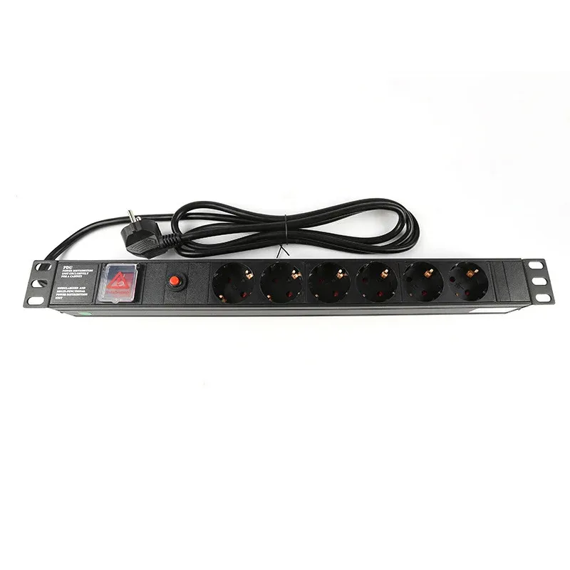 8-bit 1u Pdu German Standard Aluminum Alloy Power Socket for Cabinet Engineering Insert-boxintelecom