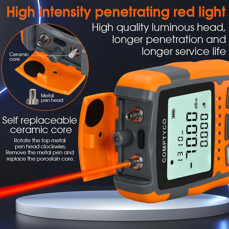 Optical Power Meter AUA-M70 Fiber Optic Tester (-70~+10dBm) Built-in VFL+OPM 4-in-1 Optica