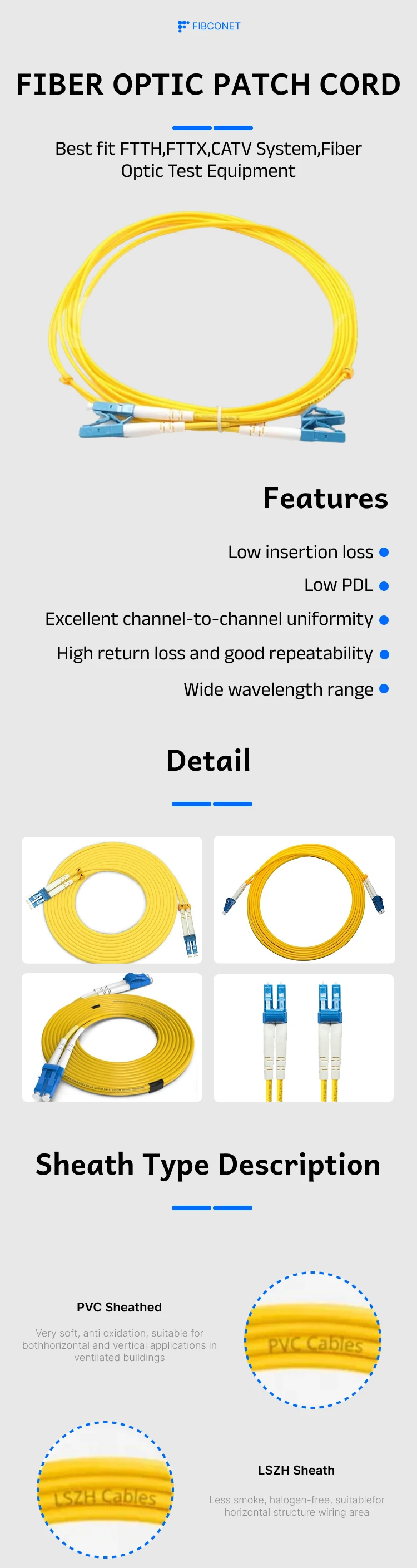 Optical SC LC FC ST MTP MPO Jumper Cable SM E2000 Fiber Optic Patch Cord 0