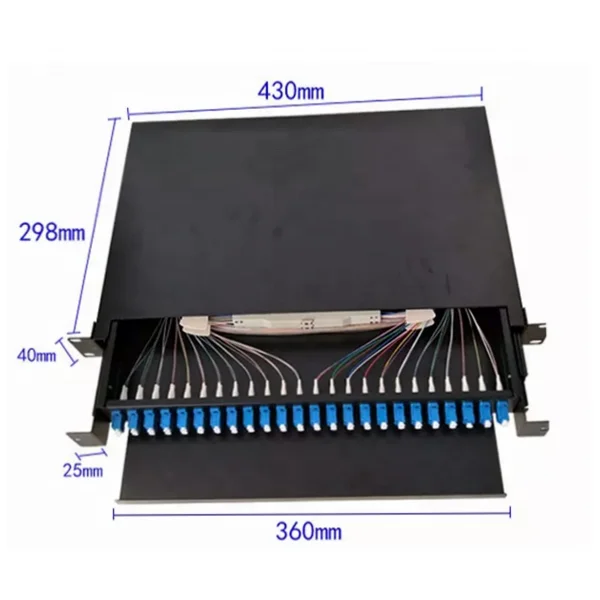 12 24 48 Port Fiber Optic Patch Panel 1U 19 Inches Rack Mount LC SC Full Equipment Din Rail Sliding Fiber Patch Panel Odf-boxintelecom