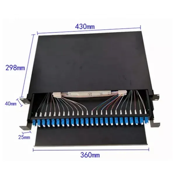 12 24 48 Port Fiber Optic Patch Panel 1U 19 Inches Rack Mount LC SC Full Equipment Din Rail Sliding Fiber Patch Panel Odf-boxintelecom