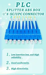 1*8 ABS Box-Type PLC Splitter LGX 8-Channel Fiber Optic PLC Plug-in Splitter SC/APC SC/UPC