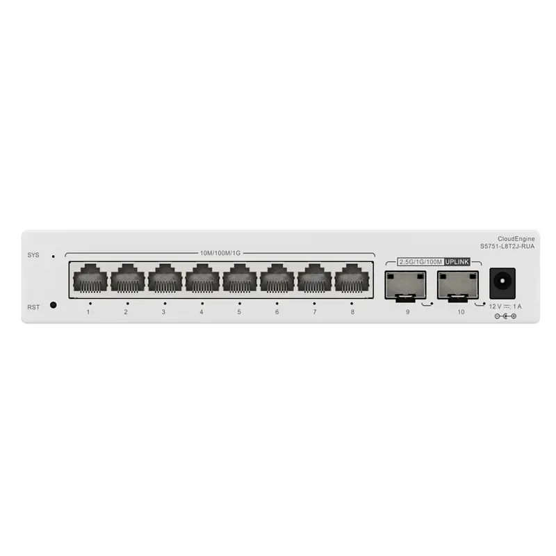 S5751-L8LP2J-RUA 8*10/100/1000BASE-T PoE+, 2*2.5GE ports 8 Port SFP Enterprise Ethernet Ne