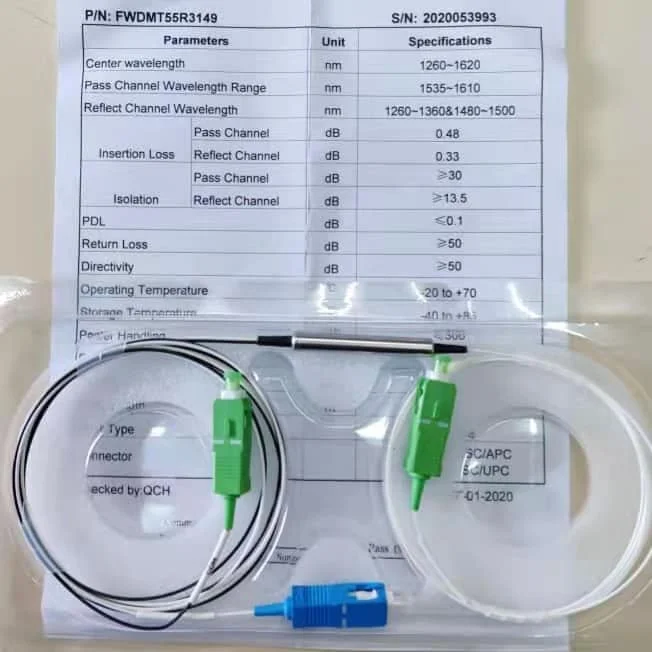 WDM 1310 / 1490 / 1550nm Fiber Optic Coupler, Optical Fiber Splitter Loss Wdm Optic Transport 4