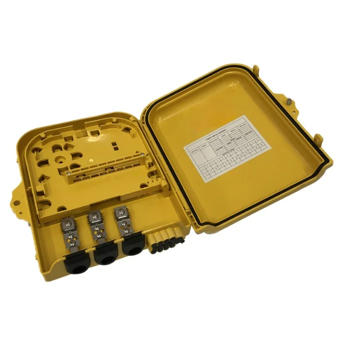 8 Core FTTH Fiber Distribution Box, Outdoor Waterproof Optical Splitter Enclosure, ABS
